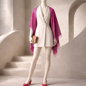 Beautiful vibrant  combination of bright warm tones!  Pashmina and shoes set! 10